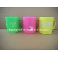 Taza fluorescente grabada laser